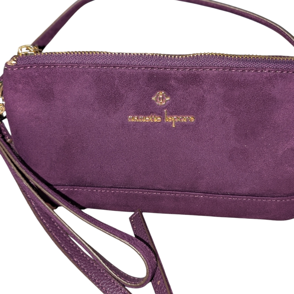 Nanette Lepore Purple Crossbody Bag with Gold Zipper